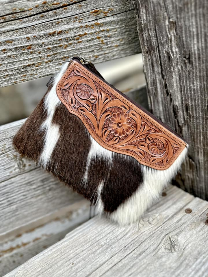 Cowhide Wristlet