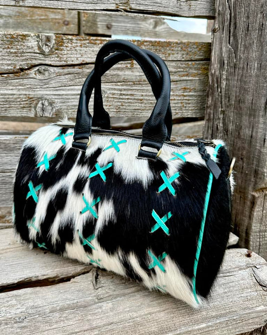 Speedy Bag w/ Turquoise Stitching