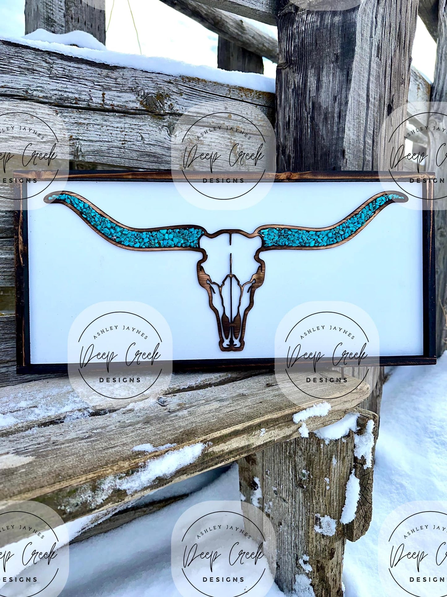 LARGE Turquoise Longhorn