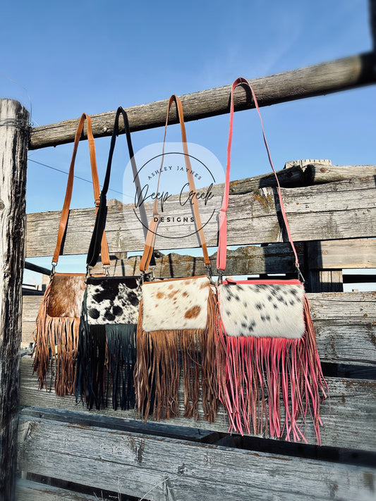 Fringe Cowhide Crossbody Purse