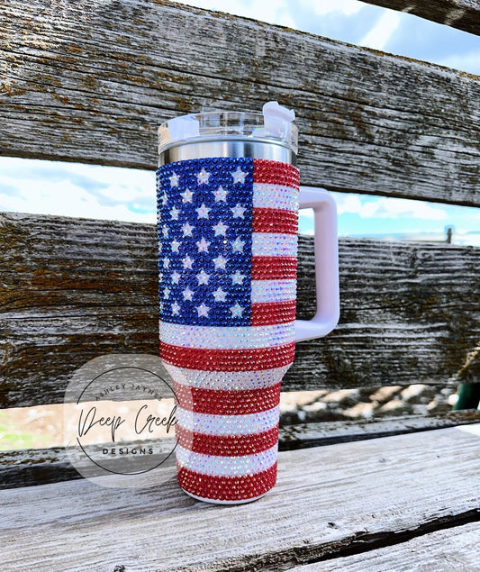 40oz American Flag Tumbler