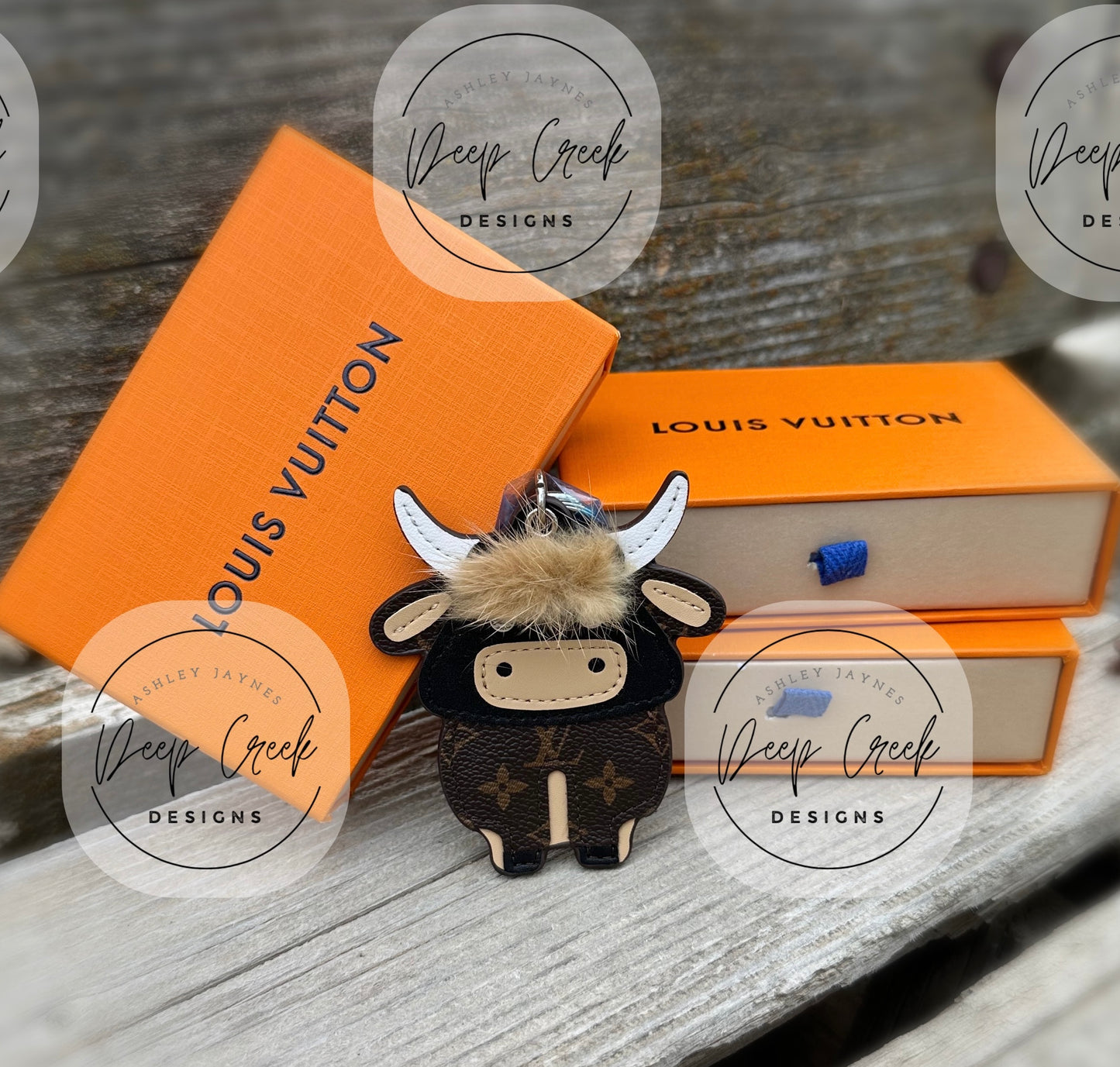 LV Highland Cow Key Chain / Purse Charm