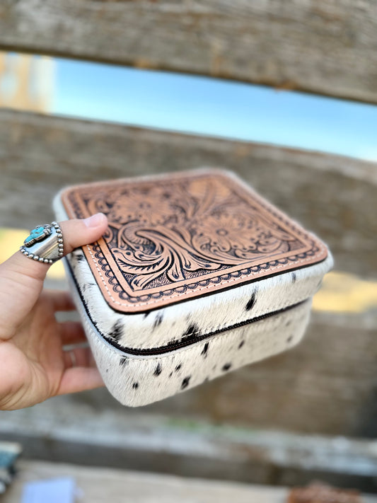 Tooled / Cowhide Jewelry Box